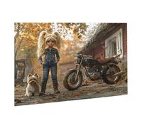 4000 Piece Jigsaw Puzzles for Adults Educational Game Jigsaw Puzzle, Jigsaw Puzzles for Adults 4000 Motorcycle Girl, Challenging/Brainteasing Adult Jigsaws, Suitable Relaxation, Creativity fr0-963