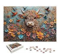 4000 Piece Jigsaw Puzzles for Adults, Highland Cow Jigsaw Puzzles for Adults 4000, Flower Jigsaws for Family Educational Games, Wooden Puzzle with Gift Box, Unique Gifts for Women, Home Decor, -6276