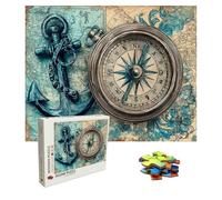 4000 Piece Jigsaw Puzzles for Adults Retro - Wooden Puzzles for Adults - Compass Puzzle 55.7 X 34.4 Inch - Jigsaw Games for Adult - Extra Fun Challenges - Creativity Gifts for Men and Women 8p-165
