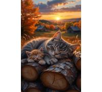 4000 Piece Jigsaw Puzzles for Adults, Sunset Animal Cat 55.5x34.3 inch, Challenging Brain Teaser Puzzle, Premium Cardboard Hobby Gift for Adults & Seniors