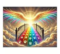 4000 Pieces Jigsaw Puzzles for Adults,Family Challenging Puzzle Game,Fun Intellectual Art puzzles for Decompression and Home Decor Rainbow Bridge Wings(58.3x41.3 inch)