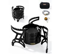 4000 Watts Outdoor Camping Portable Gas Stove High Power Adjustable Burner | With Fuel Adapter & Hard Carry Case, Windproof Folding Camp Burner for Outdoor Hiking, Cooking, Picnic, Tailgating, Grilling
