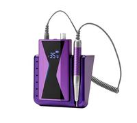 40000RPM Electric Nail Drill Machine 85W Handle Manicure Portable Polishing Tool Rechargeable Art(Purple)