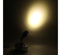 (4000K) 12V-24V 1W Bedside Wall Lamp Interior LED Reading Spot Lights with Switch For Boat Caravan/RV Motorhome
