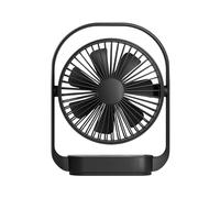 4000mah Desktop Fan Rechargeable USB Portable Fan Camping Fan with Light, Compact Size, Easy to Carry and Store; Can Be Placed on the Desktop as You Go, Desk Fan, Blow Wherever You Go (Color :Black