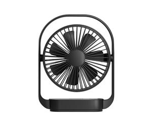 4000mah Desktop Fan Rechargeable USB Portable Fan Camping Fan with Light, Compact Size, Easy to Carry and Store; Can Be Placed on the Desktop as You Go, Desk Fan, Blow Wherever You Go (Color :Black