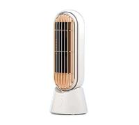 4000mAh Electric Fan Desktop Portable Vaneless Tower USB Charging Battery Vertical Home Office Cooling Air Conditioner Airflow Comfort Refreshing Breeze(Rechargeable white)