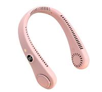 4000mAh Portable Neck Fans Rechargeable, 5 Speed Hanging Bladeless Fan, Soft Neckband, 360° Airflow Cooling, Mini Fan for Outdoor Travel Office Sport (Upgrade Pink)