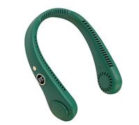 4000mAh Portable Neck Fans Rechargeable, 5 Speed Hanging Bladeless Fan, Soft Neckband, 360° Airflow Cooling, Mini Fan for Outdoor Travel Office Sport (Upgrade Green)
