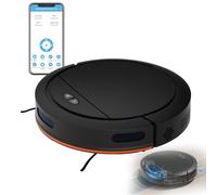 4000Pa Robot Vacuum Cleaner with Mop, Wi-Fi Connected, Gyroscope Navigation, 4 Cleaning Modes, Ultra-Thin for Home, Hard Floor, Wood, Carpet (Black)
