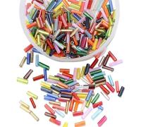 4000pcs Colored Glass Tube Beads, 2 * 7mm, Handmade Beaded Accessories, DIY Bracelet and Necklace Materials for Crafting(Color 1)