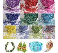 4000pcs Glass Tube Beads Kit, 10 Colors 7mm Tube Bugle Seed Beads for Jewelry Making, Loose Glass Mixed Spacer Bead for Craft DIY Bracelet Necklaces Embroidery & Home Decoration