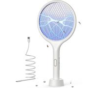 4000V Electric Fly Swatter Bug Zapper Racket Mosquito Killer 1500mAh USB C