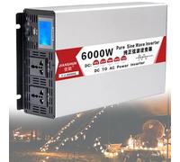4000W/5000W/6000W/8000W Pure Sine Wave Inverter DC 12V/24V/48V/60V/72V to AC 110V/220V/230V/240V, USB Ports, LCD Display, Ideal for Travel & Camping