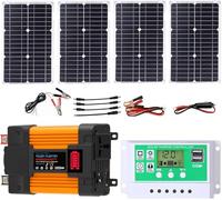 4000W 6000W Kit Completo De Inversor Solar Con Controlador De 50A Y Paneles Solares De 100W Sistema De Red Doméstica para Sistemas De Generación De Energía Domésticos Y Exteriores(6000W,12V-220V)