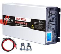 4000W-700W Intelligent Pure Sine Wave Inverter, 12V/24V/48V/60V to 110V 220V AC Single Phase Converter, Power Inverter with 2 AC Outlets,for Truck, Camping, RV(4000w,24Vto110V)