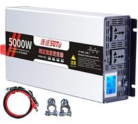 4000W-700W Intelligent Pure Sine Wave Inverter, 12V/24V/48V/60V to 110V 220V AC Single Phase Converter, Power Inverter with 2 AC Outlets,for Truck, Camping, RV(5000w,24Vto220V)