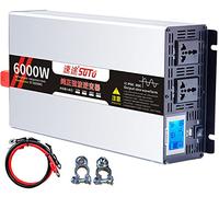 4000W-700W Intelligent Pure Sine Wave Inverter, 12V/24V/48V/60V to 110V 220V AC Single Phase Converter, Power Inverter with 2 AC Outlets,for Truck, Camping, RV(6000w,12Vto110V)