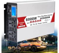 4000W-8000W Pure Sine Wave Inverter DC 12V/24V/48V/60V/72V to AC 110V/220V/230V/240V - Power Converter with USB Ports, LED Display for Car, Camping, Caravan, Travel