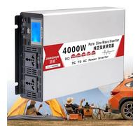 4000W/8000W Pure Sine Wave Power Inverter DC 12V/24V/48V to AC 110V/220V, LCD Display, Multiple Sockets & USB Ports, Ideal for Travel & Camping