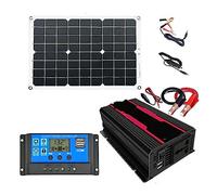 4000W Car Power Inverter Solar Panel System Kit Dual USB Voltage Transformer Modified Sine Wave 30A Controller 12V Easy Installation(Black 12V)