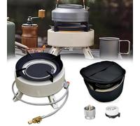4000W Infrared Gas Stove with 2 Adapters, Windproof Camping Stove with Piezo Ignition and Carry Bag - Portable Outdoor Hob for Hiking with EVA