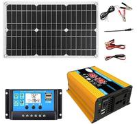 4000W Off-Grid Solar Inverter Kit with 18W Waterproof Solar Panel & 30A Charge Controller for Home and RV Use