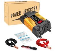 4000W Power Inverter 12V to 220V Converter with LED Battery Display, Car Voltage Transformer with 3 Protection Modes, AC Socket and Dual USB Ports for Mobile Phones Laptops
