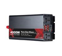 4000W Pure Sine Wave Inverter, 12V/24V to 220V AC Converter, Off-Grid Solar Power Inverter with LED Display, Dual AC Outlets, Portable for Car, RV, Truck, Camping(12V-220V)