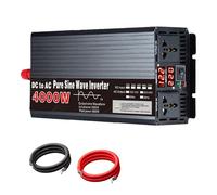 4000W Pure Sine Wave Power Inverter 12V 24V 48V 60V 72V DC to 120V 220V AC Converter, Off-Grid Solar Power Inverter with AC Outlets & Display for Truck, Home, RV, Camping, Black(Size:72v to 110v)