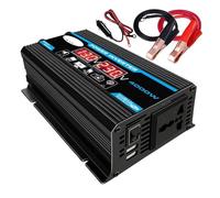 4000W Pure Sine Wave Power Inverter Sine Wave DC 12V to AC 220V Dual LED Display Auto Inverter, with Dual USB, for Cars Camping Travel (Black)