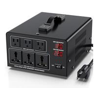 4000W Voltage Converter Transformer Step Up 110V/120V to220V/240V or Step Down 220V to 110V AC Power Converte, Circuit Breaker Protection, 3 US sockets, 3 Universal sockets, LCD Display