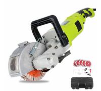 4000W Wall Chaser with Dust Extractor Adapter 5 Blades Case Electric Wall Chaser with Adjustable Cutting Depth & Width for Brick Marble and Floors