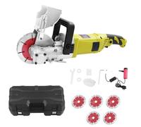 4000W Wall Chaser with Dust Extractor Electric Disc Cutter Depth Adjustable Wall Groove Cutting Machine Brick Stone Concrete Cutter with 5 Saw Blades, Box, Water Pipe,Water Pump, Vacuum Cleaner