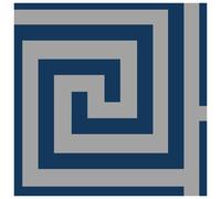 (4009 Navy Blue Silver) Debona Athena Metallic Glitter Crystal Greek Key Geometric Embossed Wallpaper