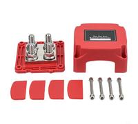 400A Busbar Distribution Board Supporting High Power Distribution in Mobile Power Networks for Vehicles and Boats (M10 red)