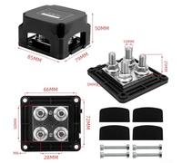 400A M10 Stud Busbar Distribution Block, Reinforced Nylon + Copper + 304 Stainless Steel, for Automotive, RV, Marine & Ship Power Systems(M10 Black)