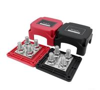 400A Marine Busbar Distribution Panel with M10 Copper Terminals for 12V-48V Dc Electrical Systems in Rvs, Boats, Trucks and Indust(Red+Black)