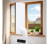 400cm/158Inch AC Window Seal, YATCO Portable Universal Window Seal Kit for Mobile Air Conditioner Unit & Tumble Dryer, Hot Air Stop Air Exchange Guards with Zip, Easy to Install