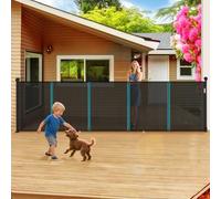 400cm Retractable Baby Gates Extra Wide, Upgraded 105cm Tall Retractable Stair Gate for Baby and Dog, Dog Gate Baby Gate for Stairways/Hallways/Indoor/Outdoor