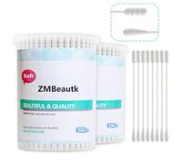 400count Organic Cotton Swabs for Infant Baby/Kid, Round Head Qtip for Baby Ear Nose Clean, 100% Cotton Double Tipped Paper Sticks Multipurpose Cotton Buds