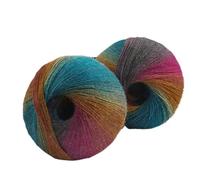 400g Gradient Long-Dyed Pure Wool Yarn Skeins, 2 Large, Crochet for Handmade Knitting, Colorful Fashion Sweater(Color-16)