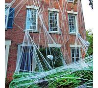 400g Halloween Spider Web Decoration Stretchable Cover 1330 sqft, Halloween Cobweb Decorations for Outdoor Indoor Garden Bar Haunted House Hedges Corridor