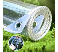 400g/m² Heavy Duty Waterproof PVC Transparent Tarpaulin Poly Clear Vinyl Tarp Cover,0.35mm Clear Awning Canopy Patio Enclosure,1.6 x 4.5 m