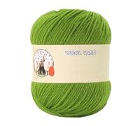 400g Premium Sheep Wool Yarn for Hand Knitting - Medium Thick Wool Thread for Sweaters, Hats, Scarves & More(VanillaGreen)