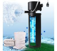 400GPH Fish Tank Filter, UV Aquarium Filter for 55-150 Gallon Turtle Tank Filter Powerful Internal Pump for Cold Plunge Saltwater Cloudywater Clear and Algae Green Killing Machine
