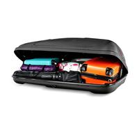 400L Cargo Box Waterproof Rooftop Cargo Carrier Heavy Duty Roof Storage Box COSTWAY Black One Size