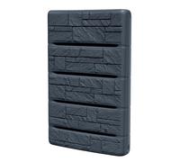 400L Flat Rainwater Wall Tank - Slimline Decorative Water Butt with Stone Effect, Space-Saving Rain Barrel, Outdoor Garden Water Storage (Anthracite)