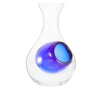 400ml Blue Glass Wine Decanter with Ice Cavity, Red Wine Server | Smooth Finish, 16.9x10.1x10.1cm Size, Serves Sake or Full Bottles for Home Entertainers