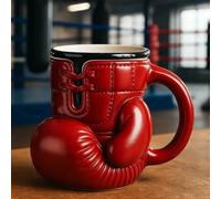 400ML Boxing Gloves Mug, Knockout Coffee Mug, 3D Sports Glove Cup, Un-ique Novelty Coffee Cup for Desk Decor, Fun Shaped Drinkware for Athletic Fans G-ifts